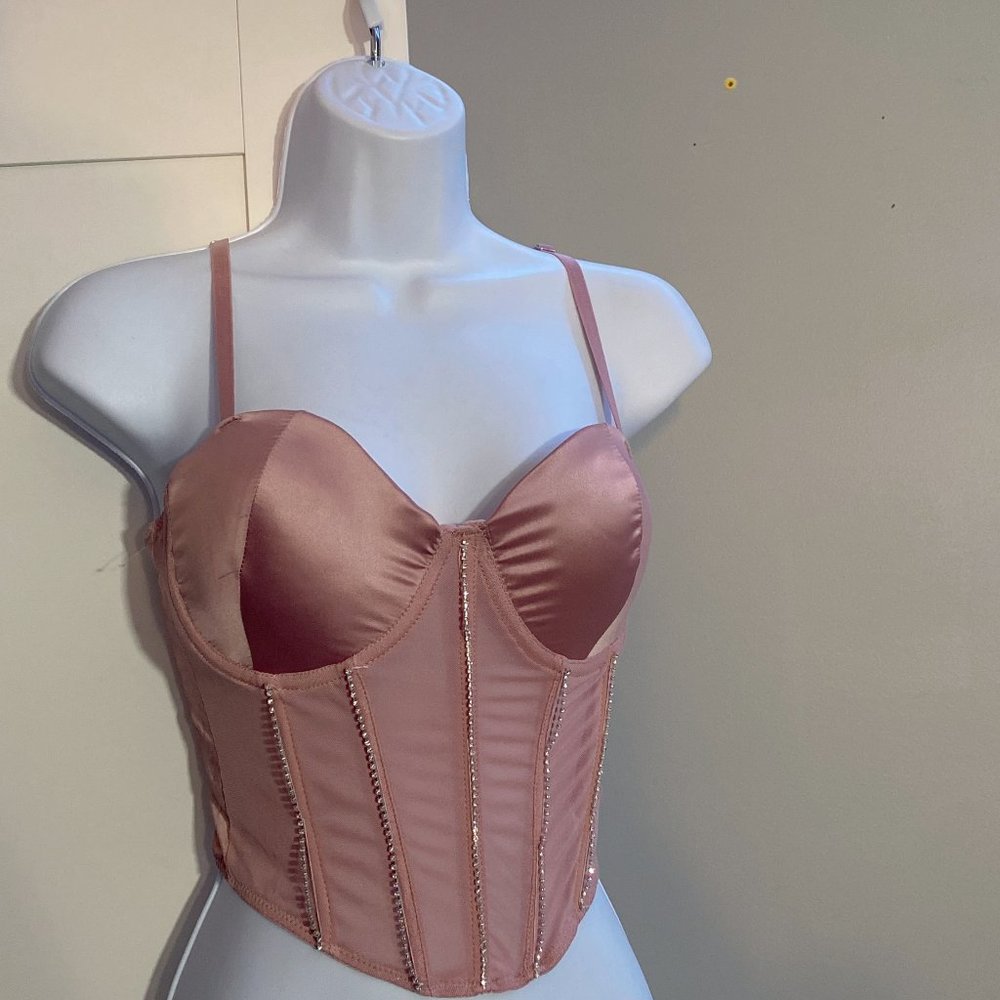 ✨NEW Dusty Rose Rhinestone Bustier ✨